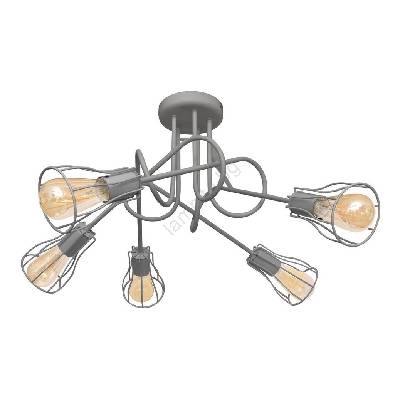Повърхностен полилей OXFORD 5xE27/15W/230V сив (HE1032)