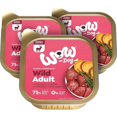 WOW Zvěřina s batáty Adult 3 x 150 g