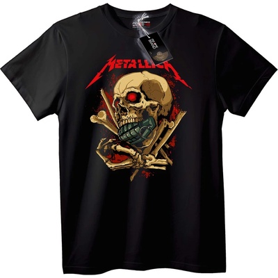 NOONEBRAND Тениска Metallica Череп граната - M, Black