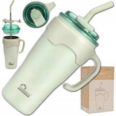 Majestic Sport termohrnek se slámkou a pítkem 650 ml zelený
