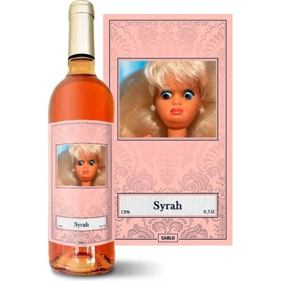 Sablio WTF Barbie - Meme Barbie Syrah ružové suché víno 12 % 0,75 l (čistá fľaša)