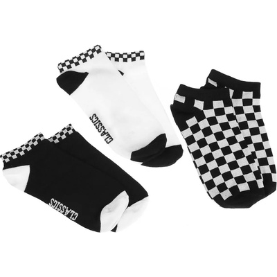 Urban classics чорапи (комплект от 3 чифта) urban classics - чорап за маратонка, шахматна шарка, 3 броя в опаковка - Черно/ бяло - tb3387