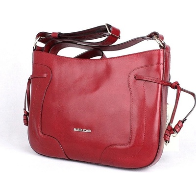 Marta Ponti Středně velká luxusní dámská tmavěcrossbody kabelka 6195 červená