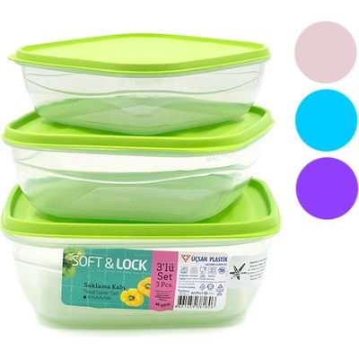 КОНТЕЙНЕР ЗА СЪХРАНЕНИЕ И ХРАНА 3БР 0.7/1.1/1.6Л (m-3818)