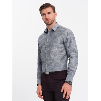 Ombre Clothing Сива мъжка риза с шарки Ombre Clothing Ombre Clothing | Siv | МЪЖЕ | S