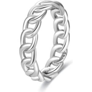 Silenti Jewelry Сребърен пръстен "Верига" - 6 - 52мм (16.6мм диам. )