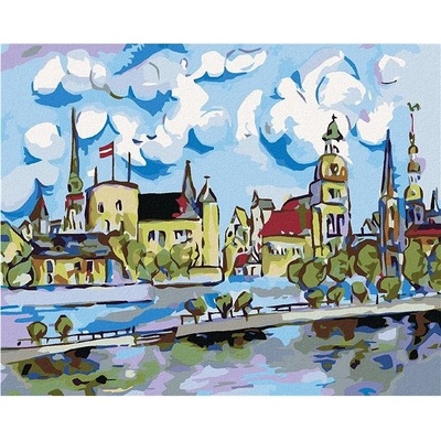 Zuty Malování podle čísel Cesta k městu 100 x 80 cm vypnuté plátno na rám