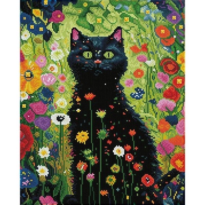 DIAMOND DOTZ Kočka v zahradě 50,5 x 40,5 cm