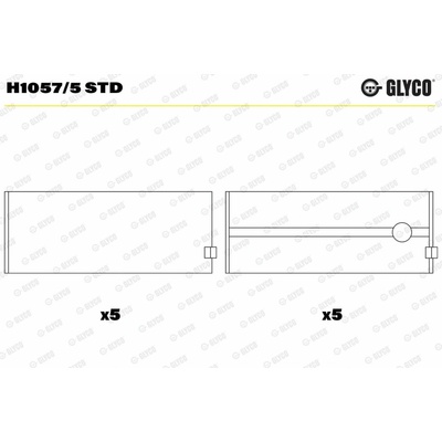Pánev ložiska klikového hřídele GLYCO H1057/5 STD | Zboží Auto
