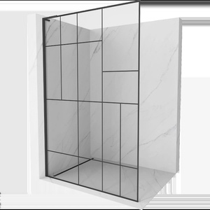 Mexen Kioto L стена за душ Walk-in 120 x 200 см, черен рисунък, черна - 800-120-103-70-78 (800-120-103-70-78)