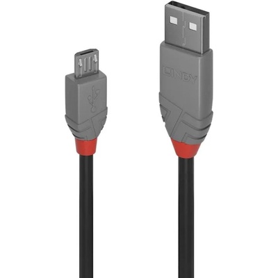 Lindy LNY-36733 : : Kабел USB 2.0 Type A към Micro-B, M-M, Anthra Line, черен, 2.0 м