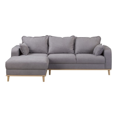 ROPEZ Сив ъглов диван (ляв ъгъл) Beata - Ropez (Beata Lewa tk. Enjoy 21 nogi natura)