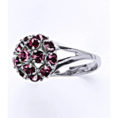 Čištín stříbrný s krystalem Swarovski fuchsie,šperk T 1337