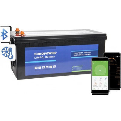 LiFePO4 EUROPOWER LFP 12,8V 200Ah Bluetooth