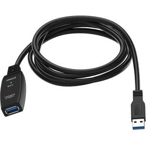 VCOM Кабел удължение USB 3.0 AM / AF Active Extension Cable 5M Black - CU827A-5.0m (CU827A-5.0m) - tehnik