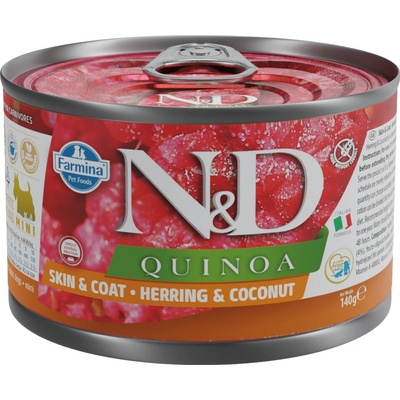 N&D dog Quinoa Skin Coat Herring Coconut 140 g