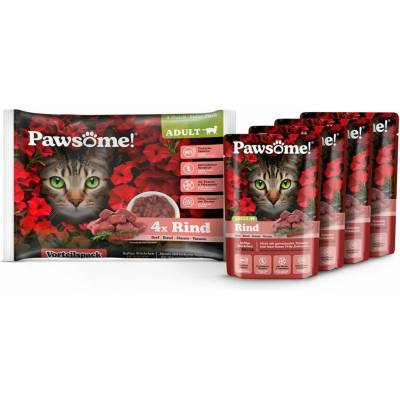 Pawsome Adult Flowpack hovězí maso, 4 × 85 g