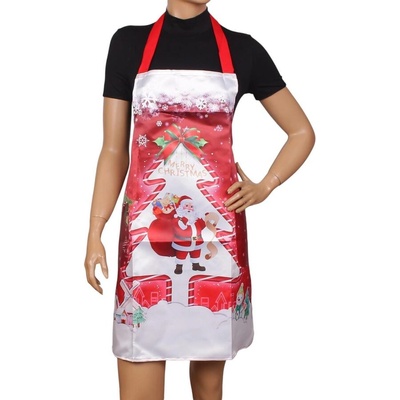 Коледен комплект в червено и бяло - престилка с ръкавица и ръкохватка