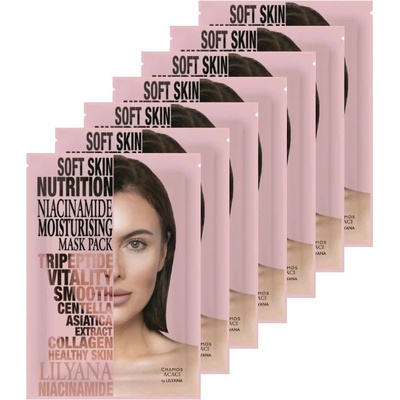 Chamos Cosmetics Сет от 7 броя Ниацинамид Ампула Маска за Хидратация и Сияние Chamos by Lilyana