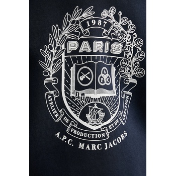 APC Памучен суичър A. P. C. A. P. C. x MARC JACOBS мъжки в тъмносиньо с принт COHKQ. H37003 (COHKQ.H37003)