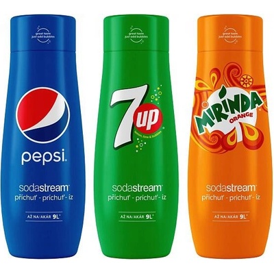 SodaStream Pepsi 440 ml + 7 Up 440 ml + Mirinda 440 ml