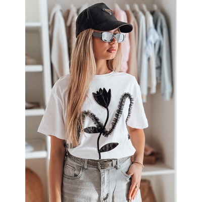 Dámske tričko s efektom 3D PETINIA Dstreet RY2713 Biela