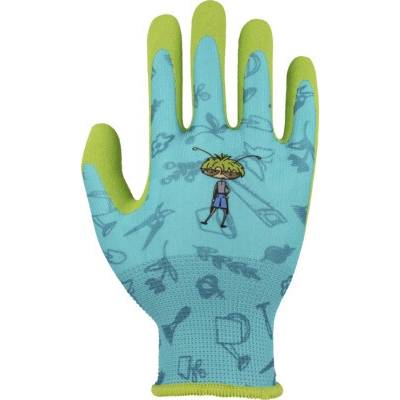 Dětské rukavice Floralie Gardening with kids s potiskem vel. 5 modro-zelené