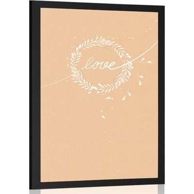 Plakát s nápisem Love v minimalistickém provedení - 20x30 white