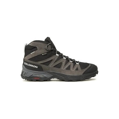 Salomon X Ward Leather Mid Gtx outdoorové pánské turistické a trekové boty šedá