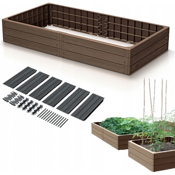 Prosperplast Vyvýšený záhon BASE WOODY hnedý 149,2 cm