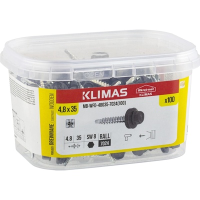 Klimas Samovrtný šroub plech–dřevo 4,8x35 mm, 6× 100 ks MB-WFD48035-7024(100)(X6)