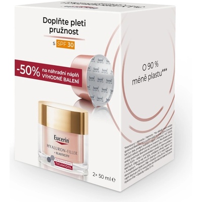 Eucerin Hyaluron Filler + Elasticity Rosé SPF30 denní krém 50 ml + náhradní náplň 50 ml