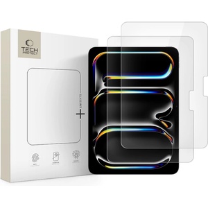 Tech-Protect 2 x Стъклен протектор за дисплей на iPad Pro 11" 5 / 6 / 2024-2025 от Tech-Protect Glass Fit+ - Clear (5906302335824)