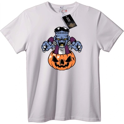 NOONEBRAND Тениска Хелоуин Франкенщайн Тиква - 6XL, Black