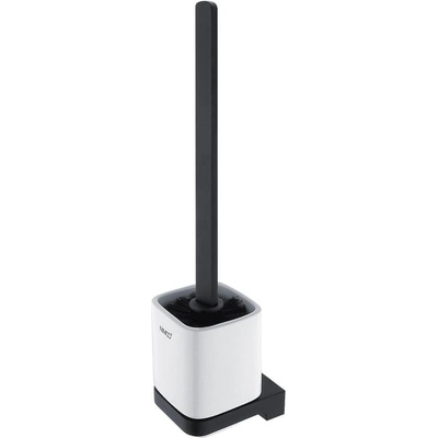 Nimco Maya WC štětka nástěnná s držákem bílá keramika černý mat MAC 29094KN-HR-90