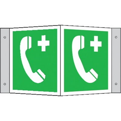 Tabulka úhlová – Telefon pro tísňová volání, hliník, 15 × 15 cm 15.9521