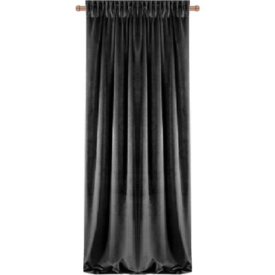 BytoTex Sametový závěs Anisa 135x270 cm na pásce - šedá