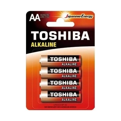 Baterie AA TOSHIBA Alkaline 4ks 1,5V alkalická LR6/4/48 BL – Zboží Živě