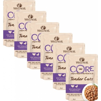Wellness CORE Tender Cuts morka & kačka 6 x 85 g