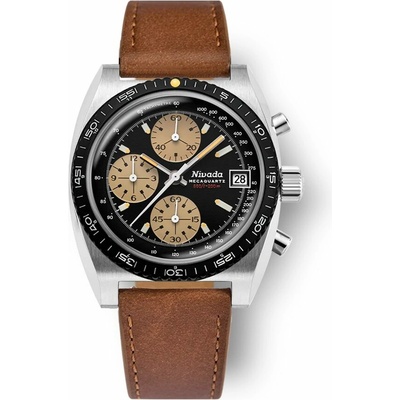 Nivada Grenchen Autochron Meca - Brown Leather