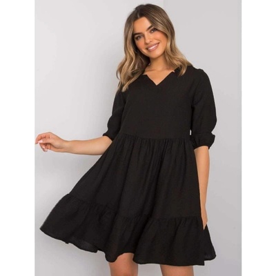 Dámske šaty s volánom Harlyn EM-SK-004.06 black