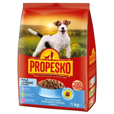Partner in Pet Food PROPESKO Dog Small and Medium Breeds - суха храна за малки и средни породи кучета, с птиче и говеждо месо - 1 кг - 72101