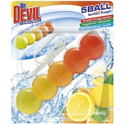 Dr. Devil BiColor 5Ball WC záves Lemon Fresh 35 g