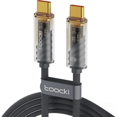 Toocki 054229 USB-C na USB-C, 60W, 1m, sivý