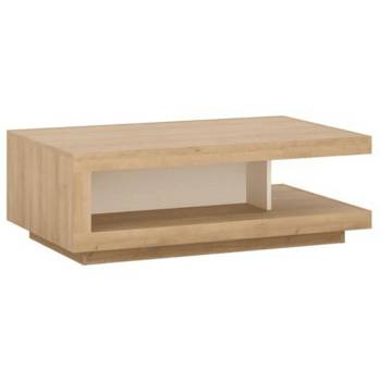 Холна маса Leonardo дъб ривиера и бяло екстра висок гланц