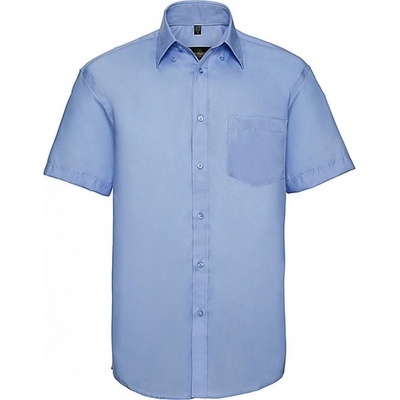 Russell Collection Pánska košeľa bez žehlenia s kratkými rukávmi Nebesky modrá