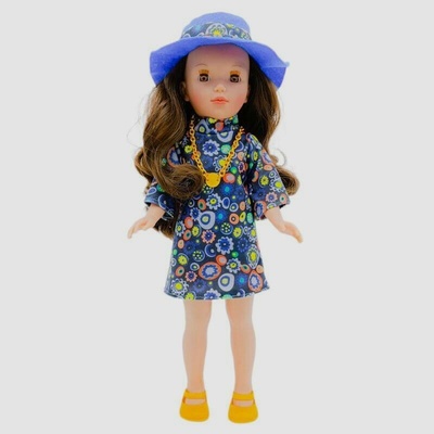 Folk Artesanía Pepa´s v modrých šatech a kloboučku