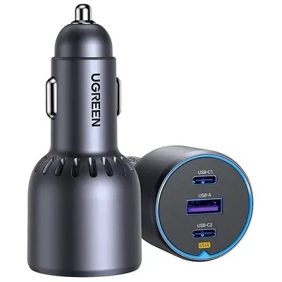UGREEN ЗАРЯДНО ЗА КОЛА 2xUSB-C+1xUSB A, 75W EC703 UGREEN (Ugreen 35024)