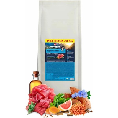 Ontario Puppy & Junior All Breeds Monoprotein Tuna & Sweet Potatoes 20 kg