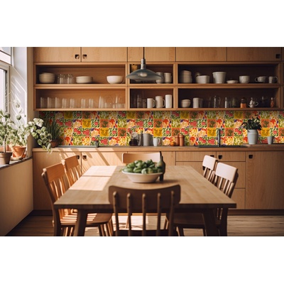 DIMEX ART Фототапет за кухня - боядисани плочки 420 x 60 см